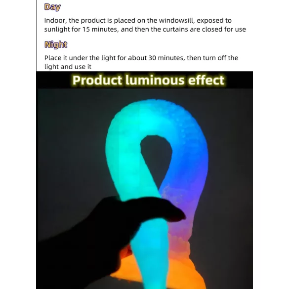 OgazR XXL fosforescējošs anālais dildo 47 cm rozā