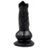 Dzīvnieku stils - suņa dzimumlocekļa dildo - 12 cm (melns)