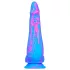 Inkipus - silikona dildo ar sēkliniekiem 18cm zils-rozā