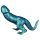 Savvaļas Dino - silikona dildo 26 cm (tirkīzzils)