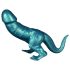 Savvaļas Dino - silikona dildo 26 cm (tirkīzzils)