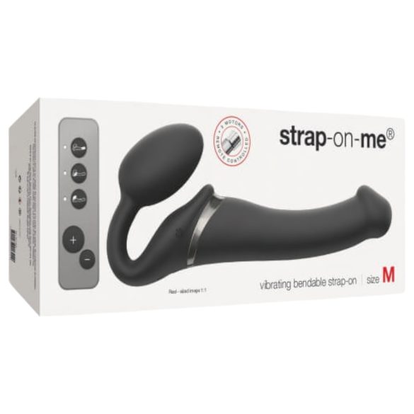 Strap-on-me M - uzvēršams vibrators - vidējs (melns)