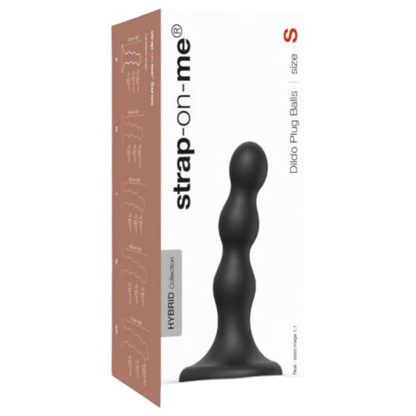 Strap-on-me Balls S - lodveida piesūcekņa dildo (melns)