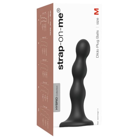 Strap-on-me Bumbas M - lodveida piesūcekņu dildo (melns)