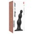 Strap-on-me Kreļļu Dildo M - pērlīšu, piesūcekņa dildo (melns)