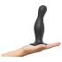 Strap-on-me Lielizmēra viļņotais dildo ar piesūcekni (melns)