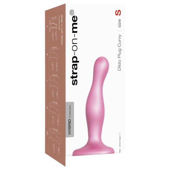 Strap-on-me Curvy S - viļņains, ar piesūcekni vibrators (rozā)