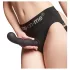 Strap-on-me strap-on dildo ar piesūcekni, izliekts, melns, S izmērs