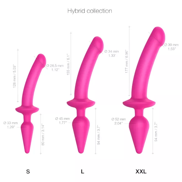 Strap-on-me Switch Semi-Realistic L - 2in1 silikona dildo (rozā)