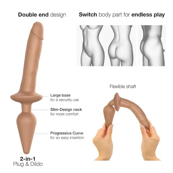 Strap-on-me Switch Realistic S - 2in1 silikona dildo (dabīgs)