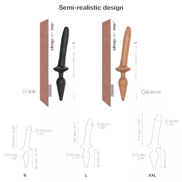 Strap-on-me Switch Realistic S - 2in1 silikona dildo (dabīgs)
