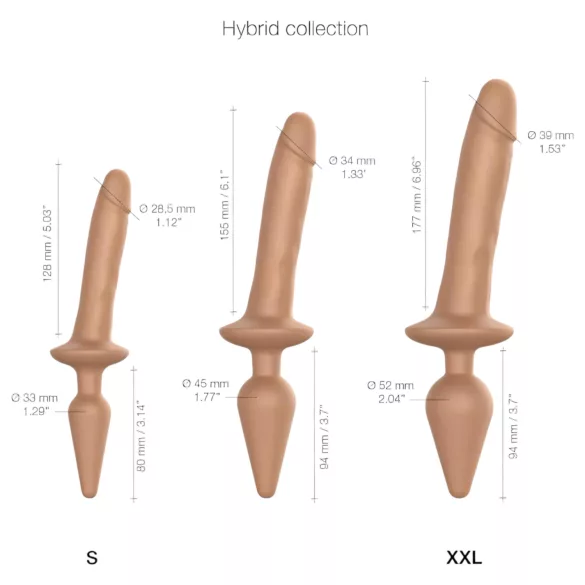 Strap-on-me Switch Realistic S - 2in1 silikona dildo (dabīgs)