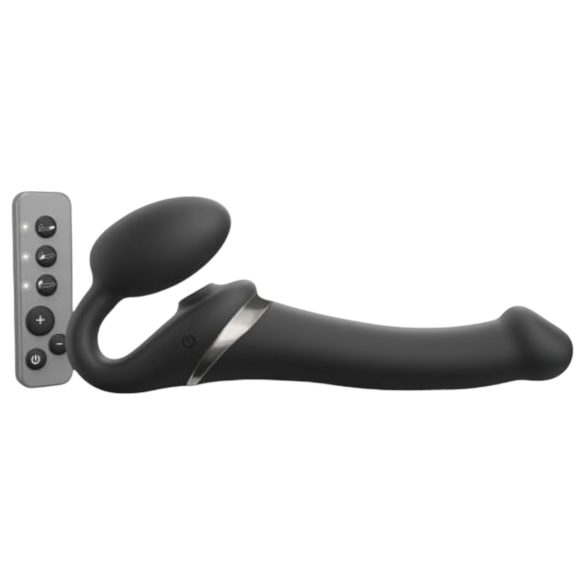 Strap-on-me M – gaisa viļņu uzpūšamais vibrators (melns)