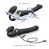 Strap-on-me M – gaisa viļņu uzpūšamais vibrators (melns)