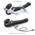 Strap-on-me vidējais strap-on vibrators ar viļņu stimulāciju, melns