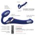 Strap-on-me S - uzspraužams gaisa viļņu vibrators - (zils)