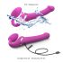 Strap-on-me M - uzliekamais gaisa viļņu vibrators (rozā)