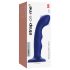 Strap-on G punktam: ūdensnecaurlaidīgs, pulzējošs vibrators (zils)