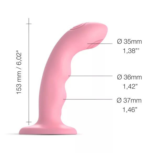 Strap-on-me M - ūdensizturīgs, pulsējošs G-punkta vibrators (rozā)