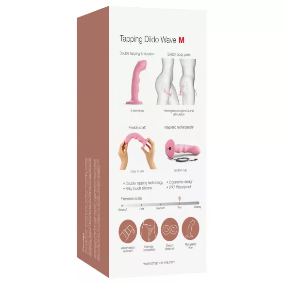 Strap-on-me M - ūdensizturīgs, pulsējošs G-punkta vibrators (rozā)