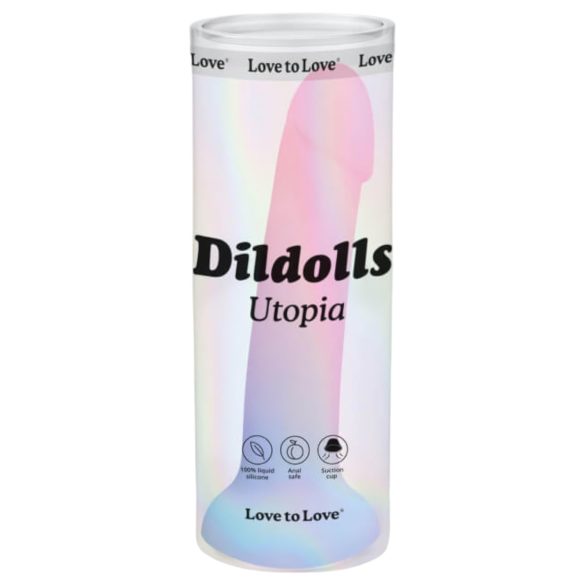 Dildolls Utopia - piesūcekņa silikona dildo (krāsains)
