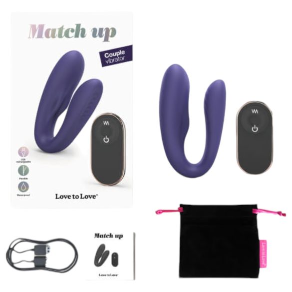 Love to Love Match up - bezvadu pāra vibrators ar akumulatoru (violets)