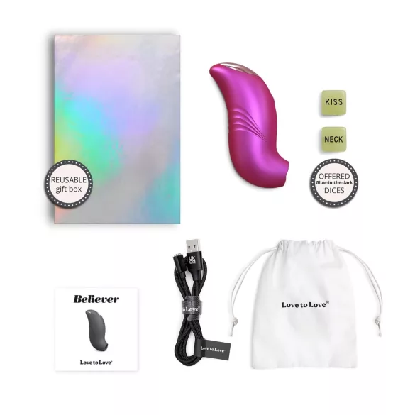 Love to Love Believer – ūdensizturīgs klitora stimulators (metāliski rozā)