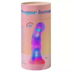   Love to Love Sugar Bomb - gaismu izstarojošs LED silikona dildo (rozā-dzeltens) - 16,9 cm