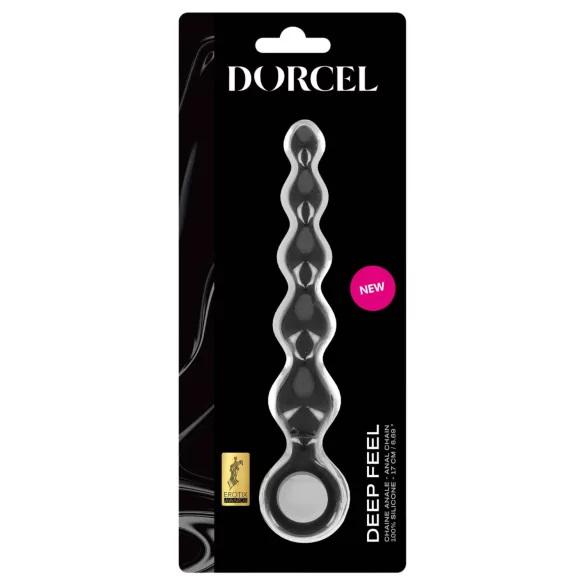 Dorcel Deep Feel - pērlīšu anālais dildo (melns)