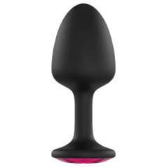   Dorcel Geisha Plug Ruby L - rozā akmens anālais plug (melns)