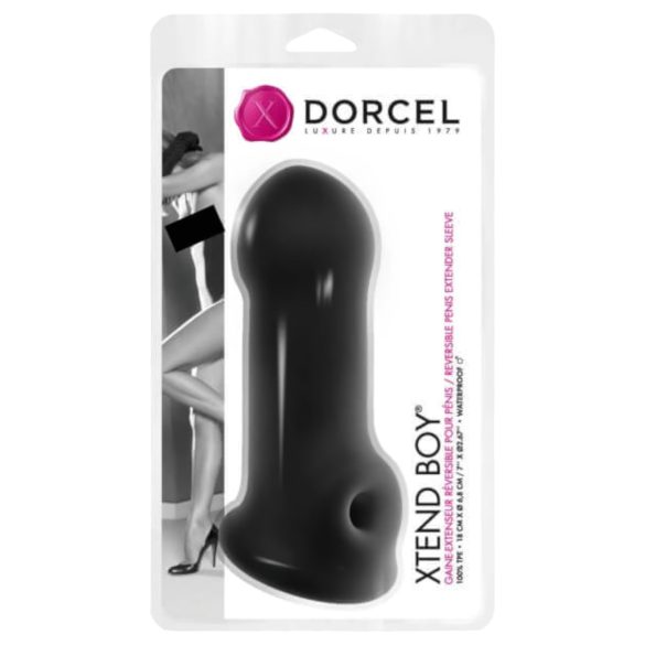 Dorcel Xtend Boy - silikona apvalks (melns)