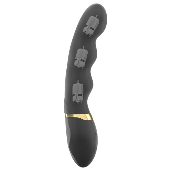 Dorcel vibrators ar 3 motoriem, uzlādējams, melns-zelta