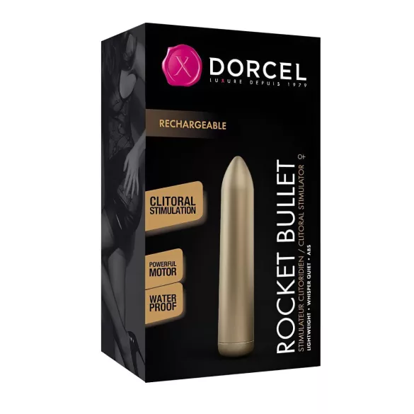Dorcel vibrators Rocket Bullet uzlādējams zelta krāsā