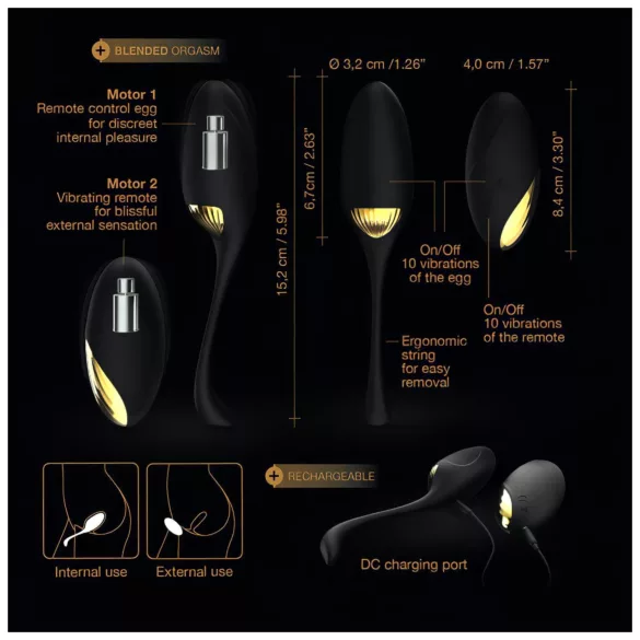 Dorcel Secret Orgasm - melns vibrators olas veidā