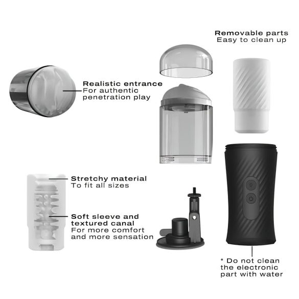 Dorcel Thrust Blow - vīriešu masturbators ar stumšanas funkciju melns