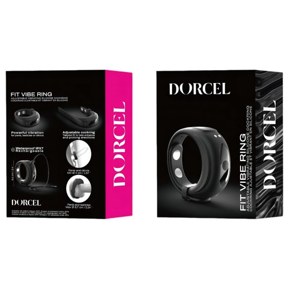 Dorcel - vibrējošs, regulējams gredzens dzimumloceklim (melns)