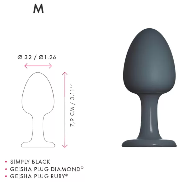 Dorcel Geisha Plug M - bumbiņu anālais spraudnis (melns)