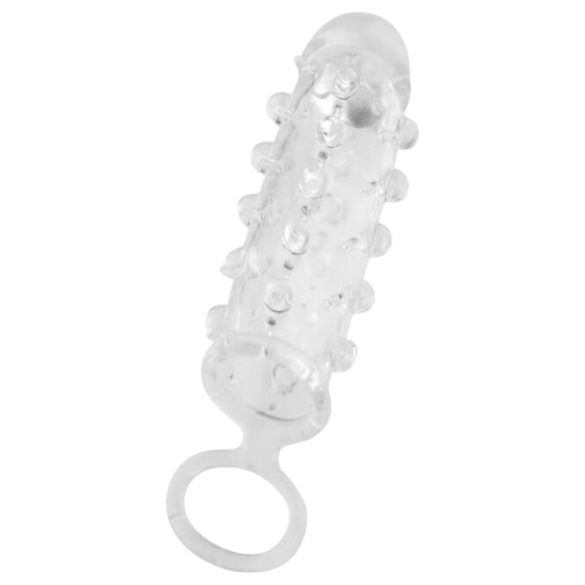 Dorcel Mr. Orgazms - caurspīdīgs dzimumlocekļa uzmava ar bumbiņām