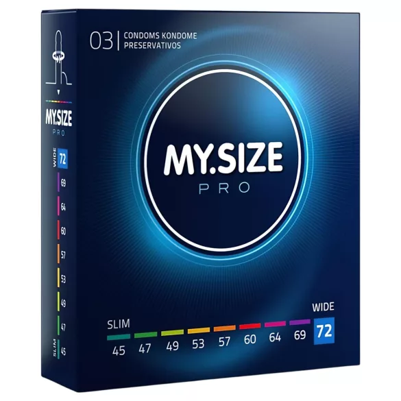 My.Size PRO - prezervatīvi individuālā izmērā - 72 mm (3 gab.)