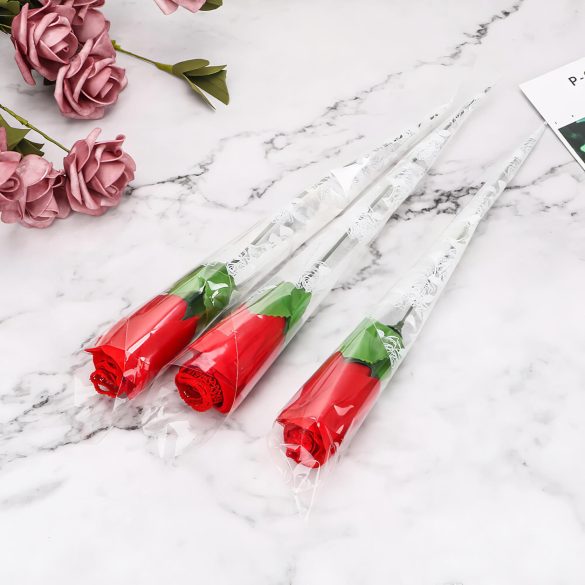 Panty Rose - sieviešu tanga ar rožu kātu, sarkana, S-L