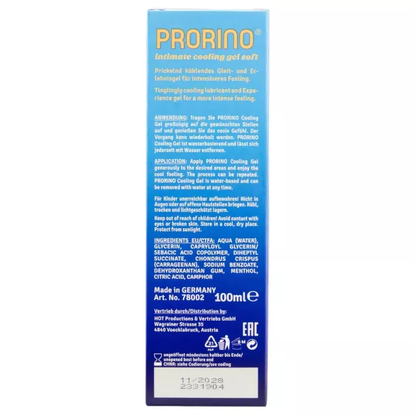 HOT Prorino - intīmais krēms vīriešiem ar maigu dzesējošu efektu 100ml