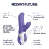 Satisfyer Magic Bunny - ūdensizturīgs vibrators ar klitora rociņu (violets)