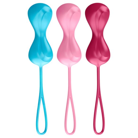Satisfyer Power Balls – kustīgo bumbiņu geiša komplekts (3 gab.)