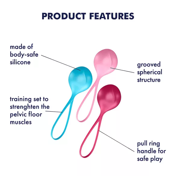 Satisfyer iegurņa stiprināšanas bumbiņu komplekts 3 gab
