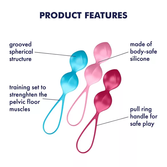 Satisfyer V Balls - geišas bumbiņu komplekts 3 gab