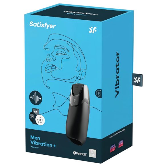 Satisfyer Men - vīriešu masturbators ar smart funkciju, melns