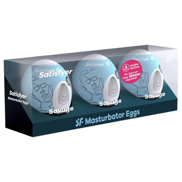 Satisfyer Egg Savage - vīriešu masturbators olu komplekts 3 gab.