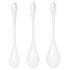 Satisfyer Yoni Power 1 - Geišas bumbiņu komplekts - balts (3 daļas)