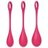 Satisfyer Yoni Power 1 - Geišu bumbiņu komplekts - sarkanā (3 daļas)