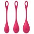 Satisfyer Yoni Power 1 - Geišu bumbiņu komplekts - sarkanā (3 daļas)